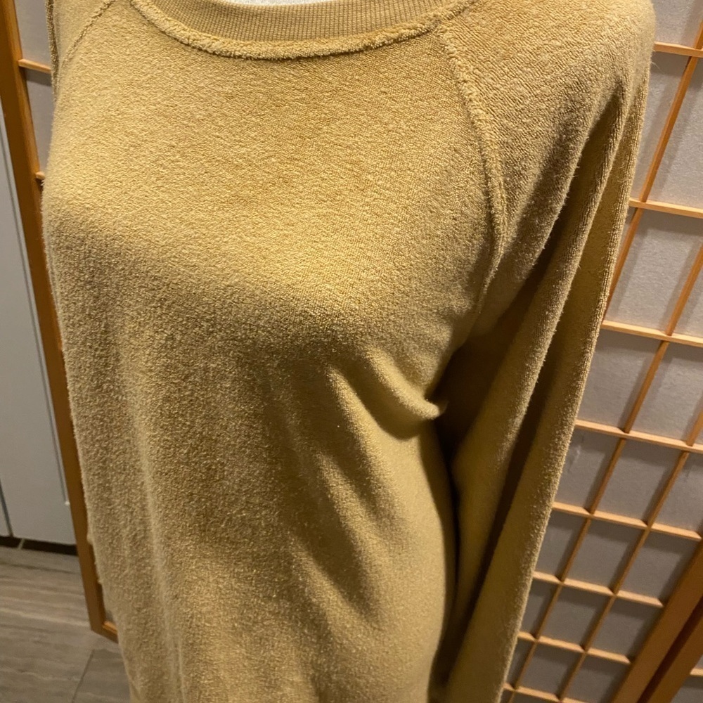 New Nwt Wonderly Yellow Tan Sweater Top Athleisure XL $54 Crewneck Autumn Fall - Picture 3 of 5